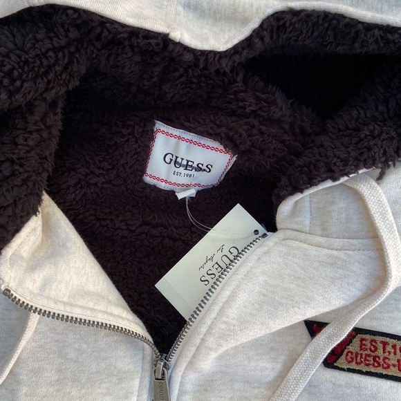 New GUESS Roy Fleece Sherpa Hoodie SZ S - Picture 6 of 9